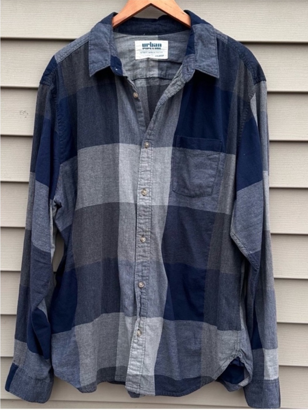 Y2k plaid flannel urban pipeline grunge skater mens XXL